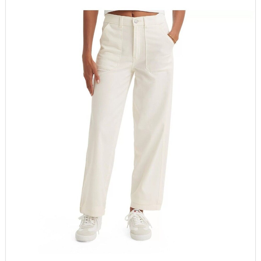 Levi's Womens Utility High Rise Pleated Balloon Pants Twill Tofu 28